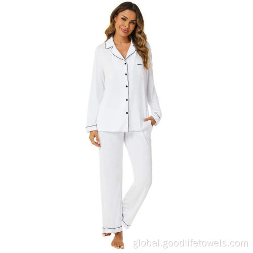 Sleepwear Pajamas Long Sleeve Women Modal Viscose Pajamas Set Sleepwear Manufactory